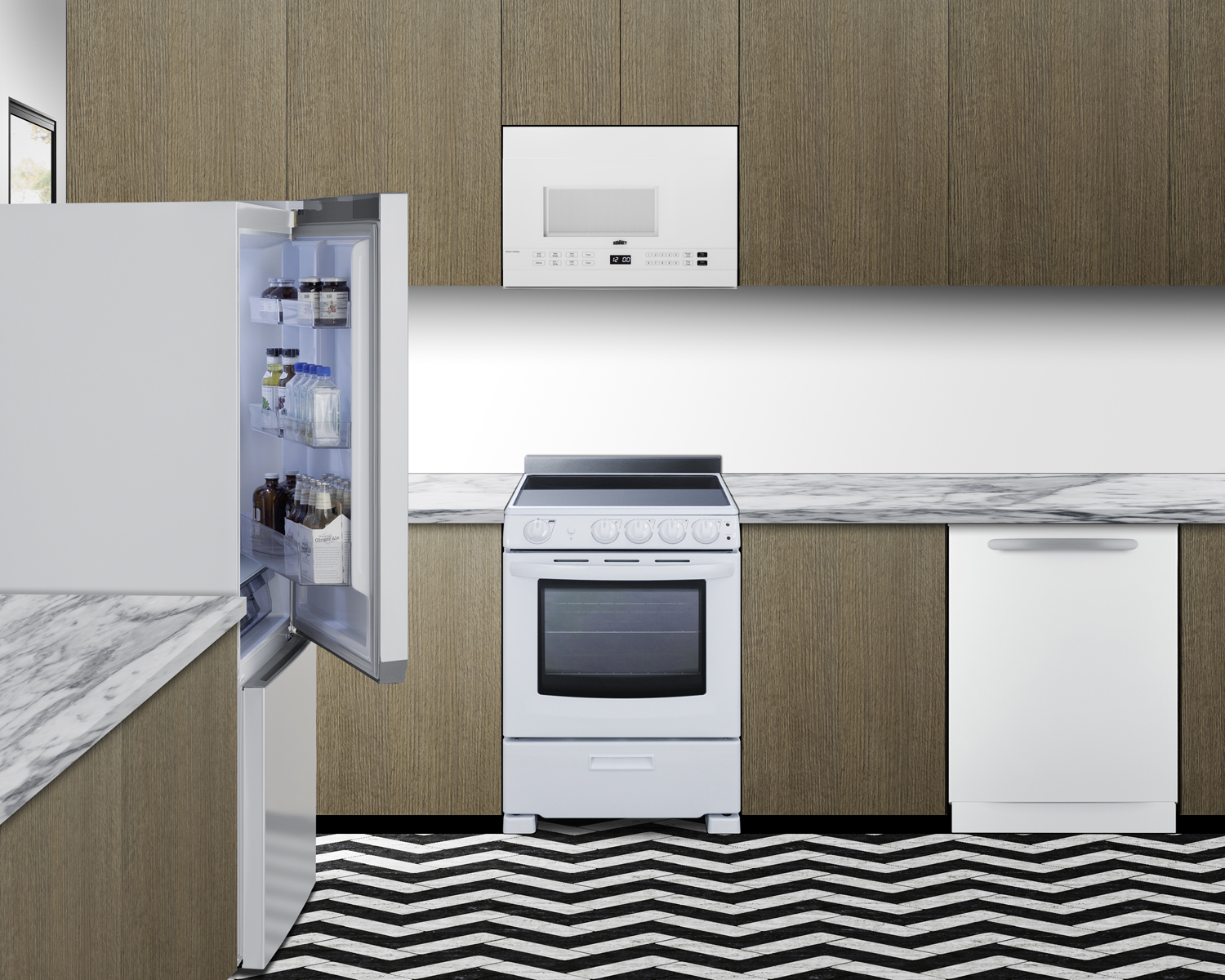 Frost-free ENERGY STAR certified bottom freezer refrigerator in a classic white finish and counter depth fit